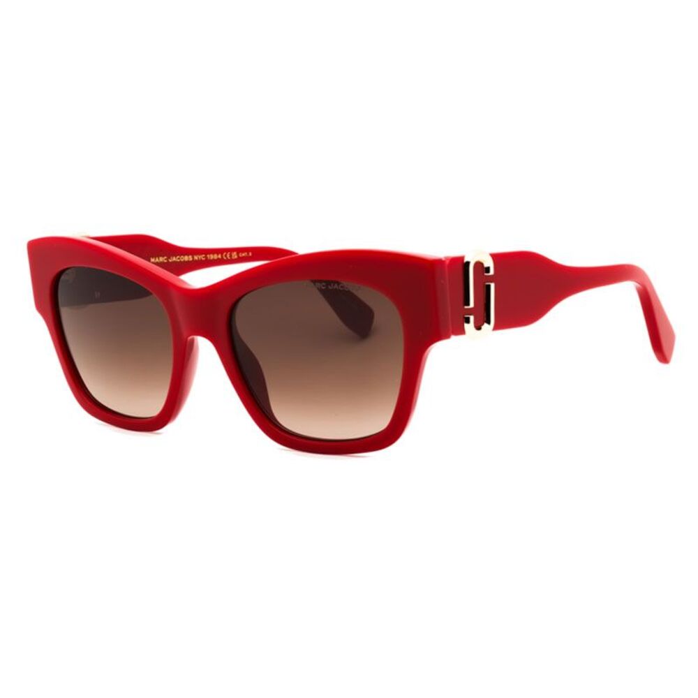 Marc Jacobs Sunglasses Cat Eye Full Rim, Red Frame and Brown Gradient Lens